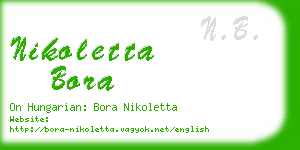 nikoletta bora business card
